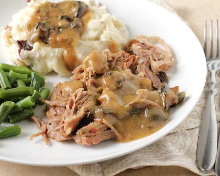 Pot roast with cream of cheap mushroom soup in instant pot